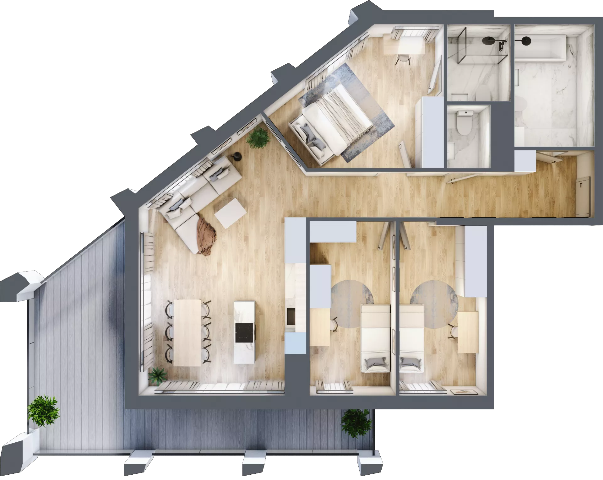 4 pokoje, mieszkanie 93,78 m², piętro 7, oferta nr D_07_58, Kolejova 1, Poznań, Grunwald, Łazarz, ul. Kolejowa 1/3