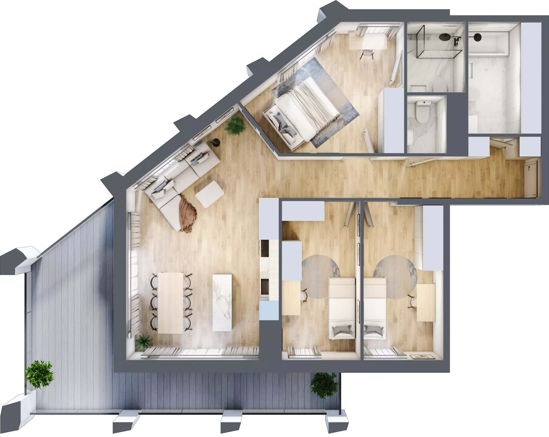 4 pokoje, mieszkanie 93,74 m², piętro 8, oferta nr D_08_63, Kolejova 1, Poznań, Grunwald, Łazarz, ul. Kolejowa 1/3