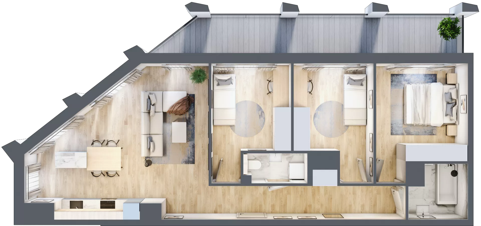 4 pokoje, mieszkanie 80,60 m², piętro 9, oferta nr D_09_69, Kolejova 1, Poznań, Grunwald, Łazarz, ul. Kolejowa 1/3