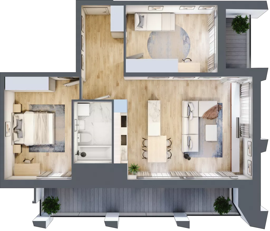 3 pokoje, apartament 70,14 m², piętro 9, oferta nr D_09_71, Kolejova 1, Poznań, Grunwald, Łazarz, ul. Kolejowa 1/3