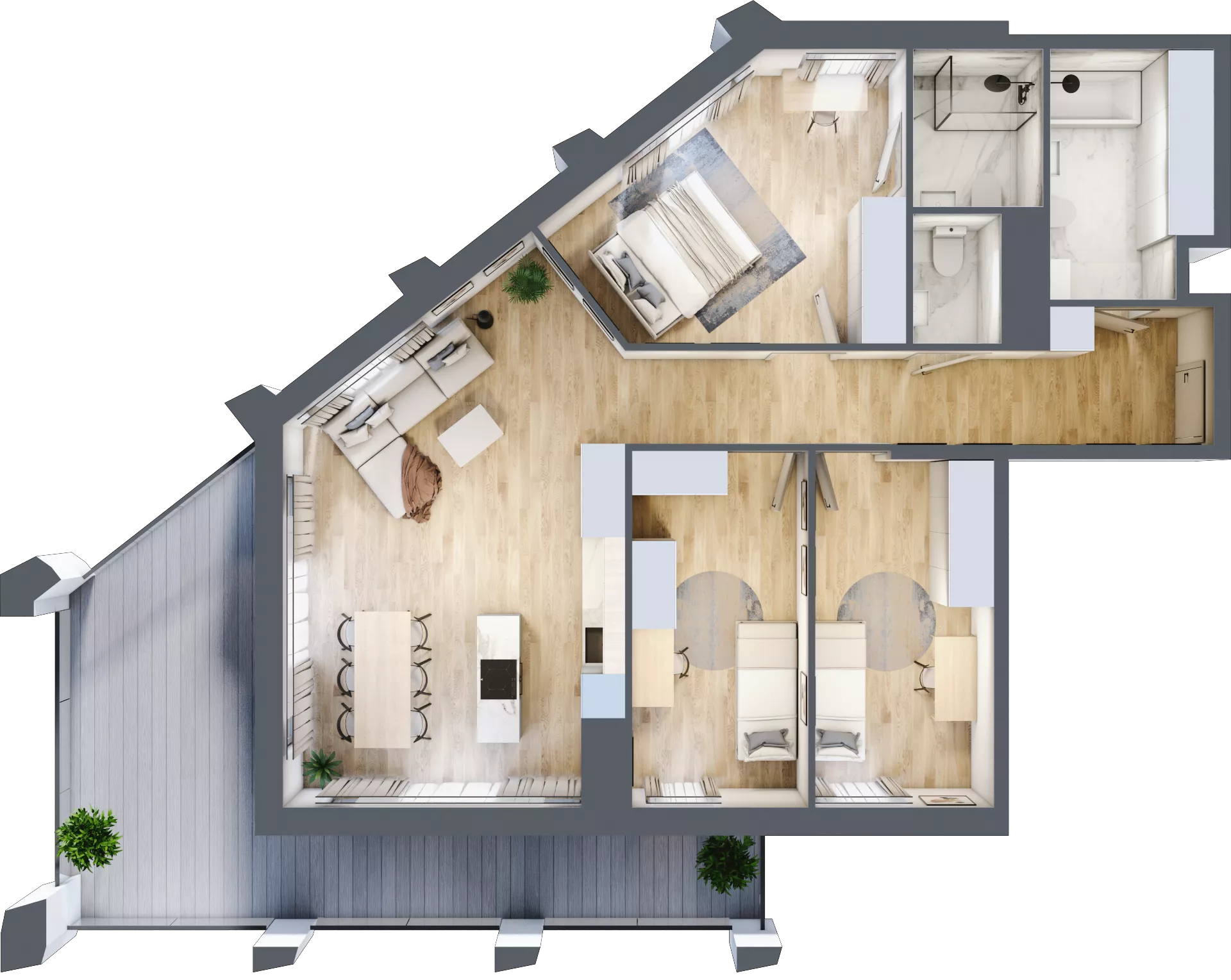 4 pokoje, mieszkanie 93,74 m², piętro 10, oferta nr D_10_73, Kolejova 1, Poznań, Grunwald, Łazarz, ul. Kolejowa 1/3