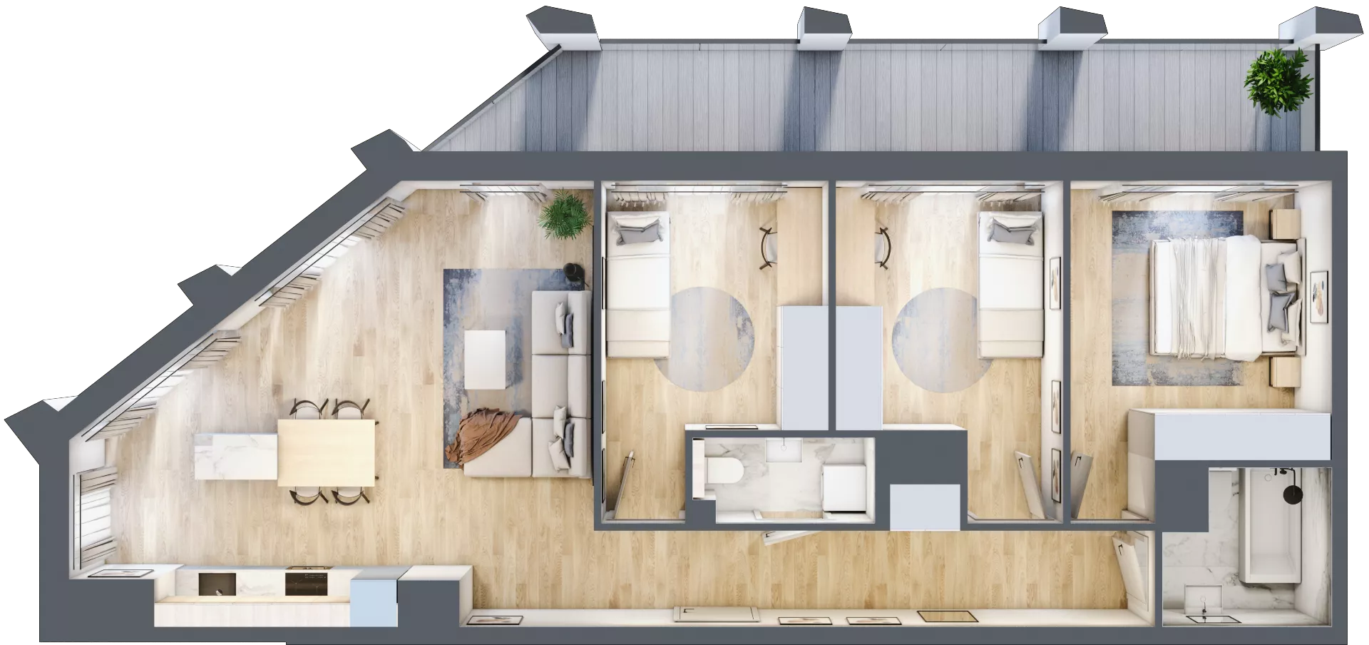 4 pokoje, mieszkanie 80,60 m², piętro 11, oferta nr D_11_79, Kolejova 1, Poznań, Grunwald, Łazarz, ul. Kolejowa 1/3