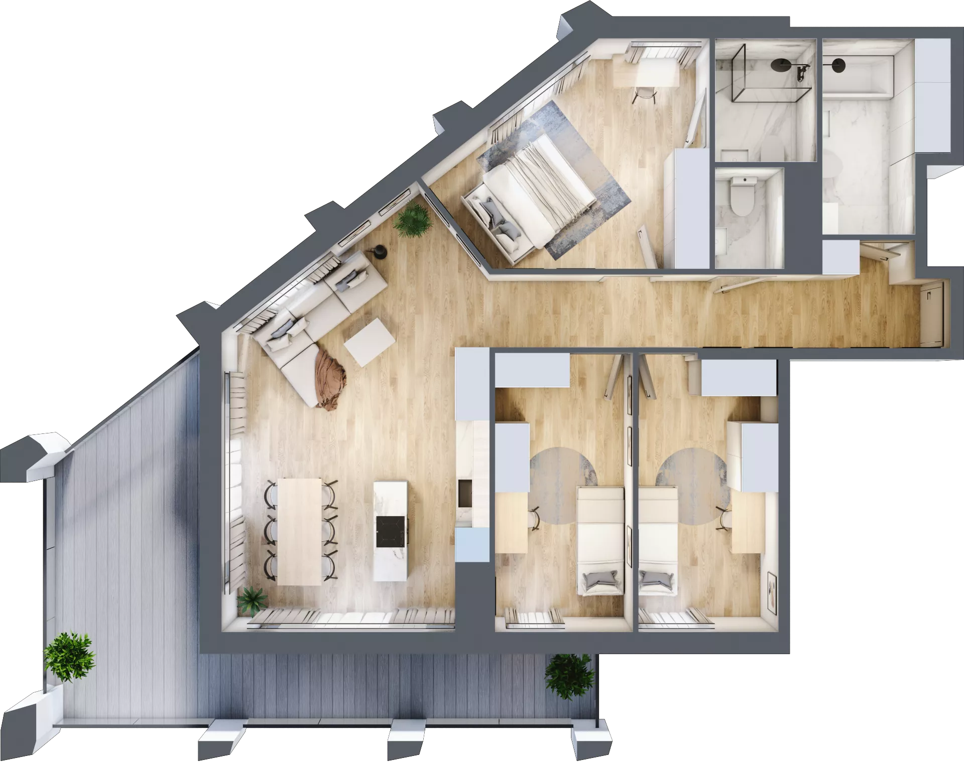 4 pokoje, mieszkanie 93,72 m², piętro 12, oferta nr D_12_83, Kolejova 1, Poznań, Grunwald, Łazarz, ul. Kolejowa 1/3
