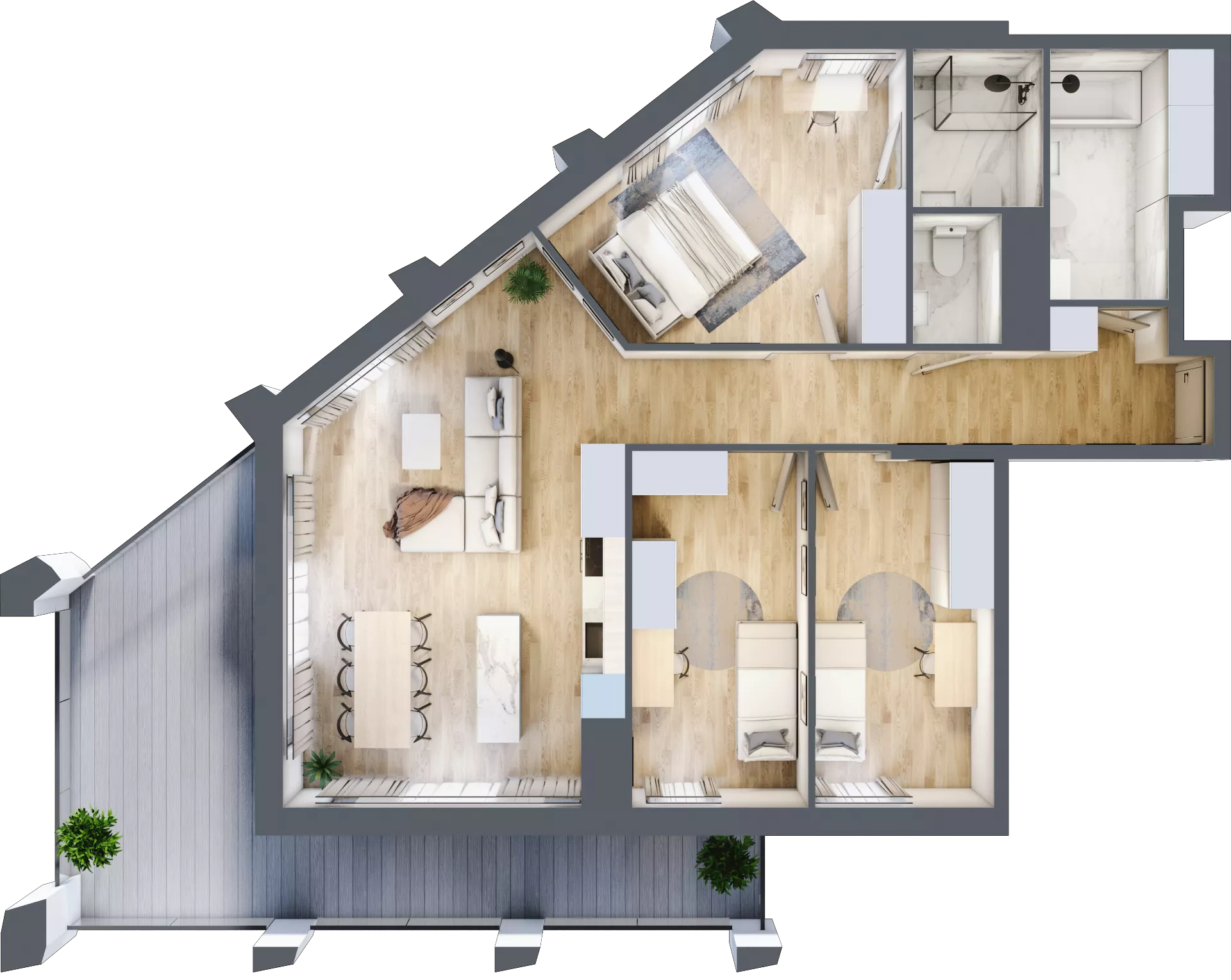 4 pokoje, mieszkanie 93,76 m², piętro 13, oferta nr D_13_88, Kolejova 1, Poznań, Grunwald, Łazarz, ul. Kolejowa 1/3