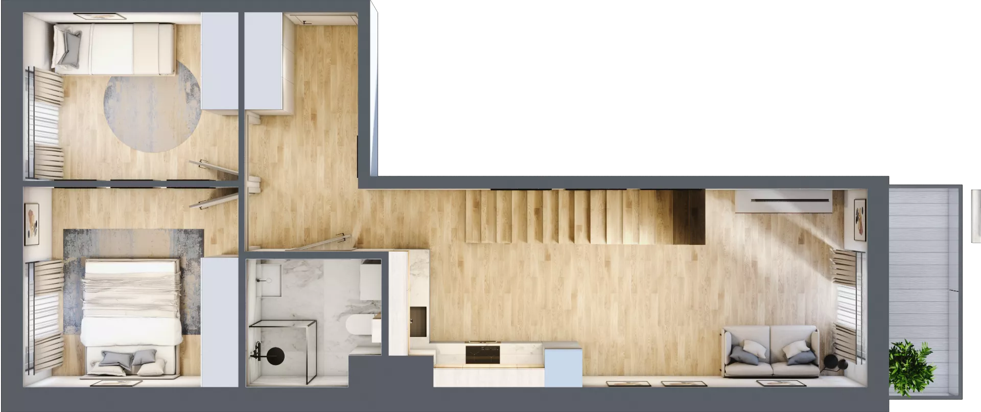 4 pokoje, mieszkanie 95,63 m², piętro 2, oferta nr 2.D.2.1, ul. Zawidowska Dobry Deweloper Milo Wrocław Maślice, Wrocław, Maślice, Fabryczna, ul. Zawidowska