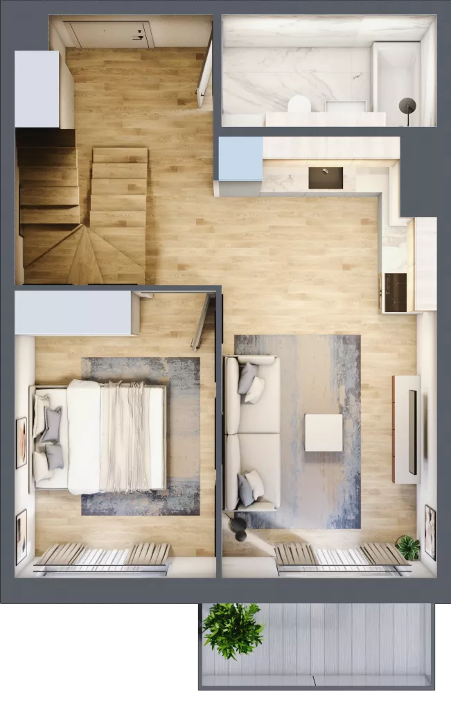 3 pokoje, mieszkanie 80,83 m², piętro 2, oferta nr 1.B.2.3, 2M Apartments Dobry Deweloper Milo Wrocław Maślice , Wrocław, Maślice, Fabryczna, ul. Zawidowska