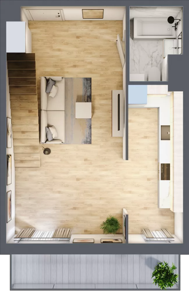 2 pokoje, mieszkanie 74,87 m², piętro 2, oferta nr 1.G.2.3, 2M Apartments Dobry Deweloper Milo Wrocław Maślice , Wrocław, Maślice, Fabryczna, ul. Zawidowska
