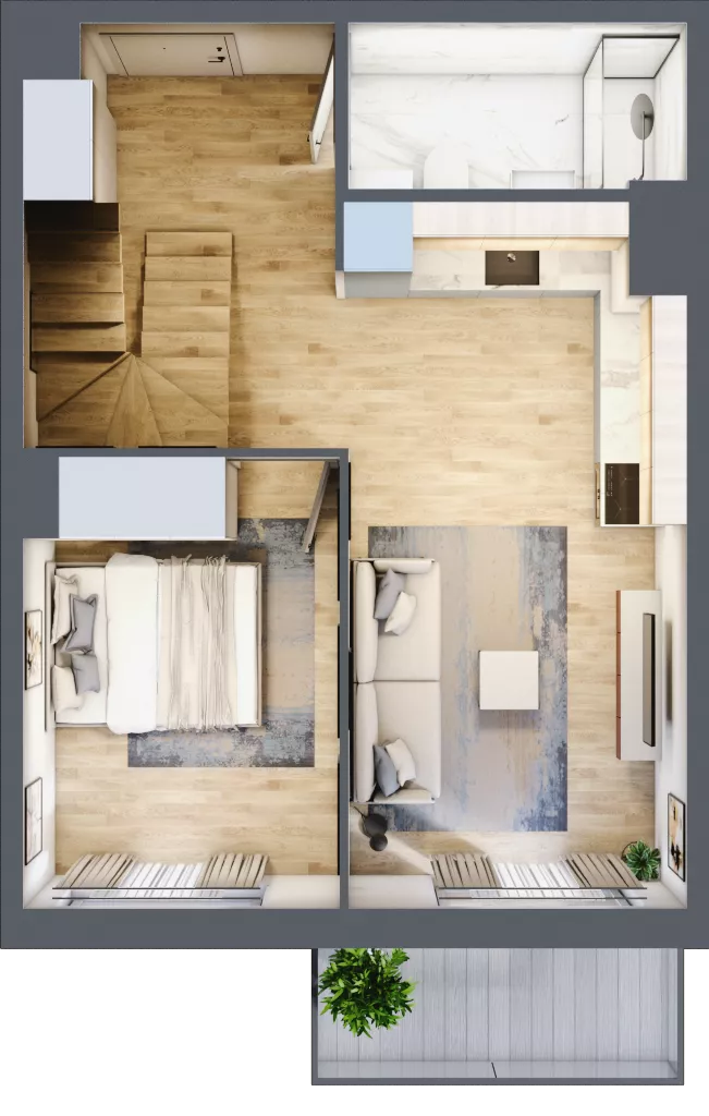 3 pokoje, mieszkanie 80,62 m², piętro 2, oferta nr 1.D.2.3, 2M Apartments Dobry Deweloper Milo Wrocław Maślice , Wrocław, Maślice, Fabryczna, ul. Zawidowska