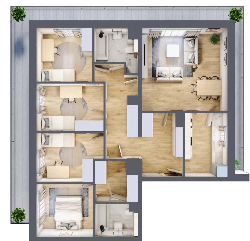 5 pokoi, mieszkanie 101,77 m², piętro 4, oferta nr A35, Warszawska 222, Mińsk Mazowiecki, ul. Warszawska 222