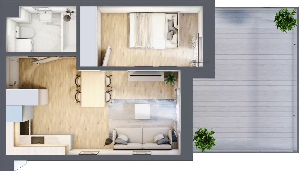 2 pokoje, mieszkanie 35,43 m², parter, oferta nr D11, Ruczaj Korso III, Kraków, Dębniki, Ruczaj, ul. Doktora Jana Piltza 23