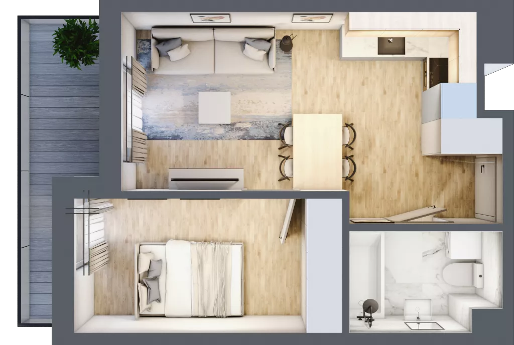 2 pokoje, mieszkanie 34,81 m², piętro 1, oferta nr D18, Ruczaj Korso III, Kraków, Dębniki, Ruczaj, ul. Doktora Jana Piltza 23