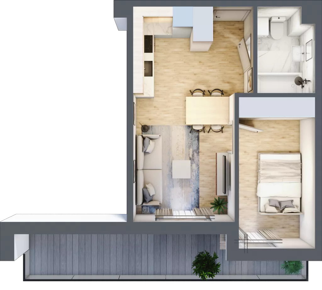 2 pokoje, mieszkanie 35,60 m², piętro 3, oferta nr D44, Ruczaj Korso III, Kraków, Dębniki, Ruczaj, ul. Doktora Jana Piltza 23