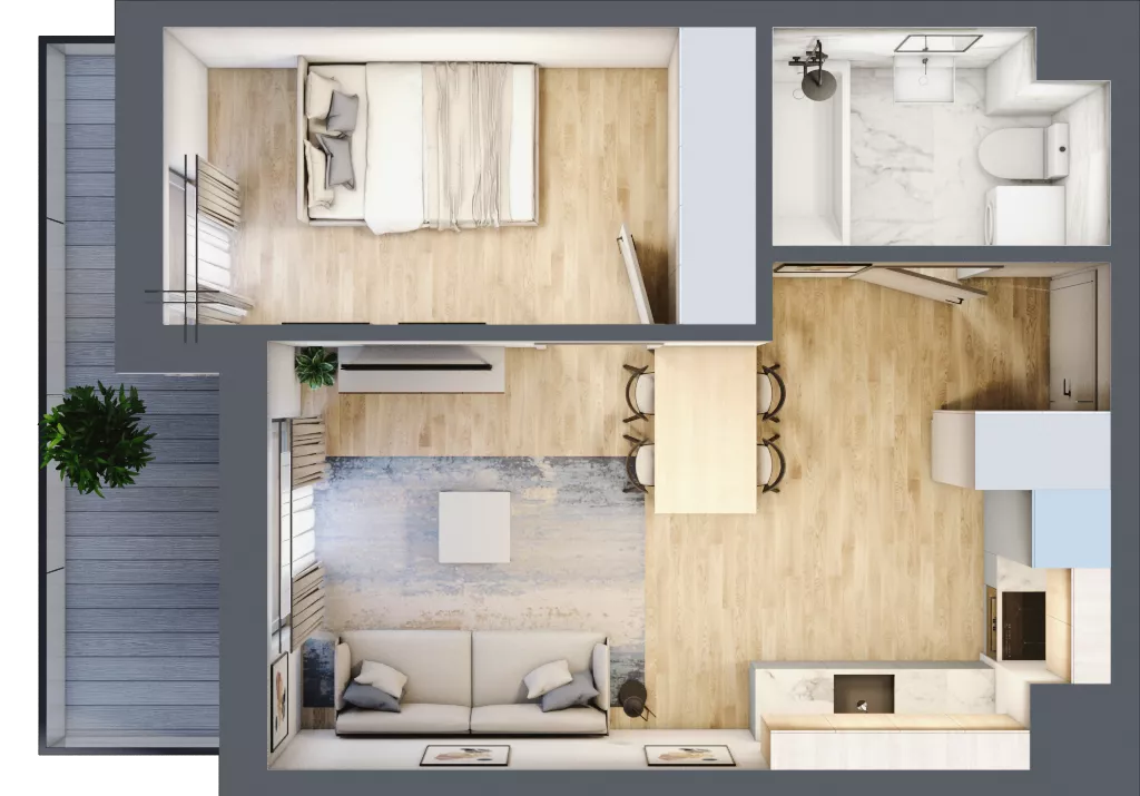 2 pokoje, mieszkanie 36,79 m², piętro 3, oferta nr E25, Ruczaj Korso III, Kraków, Dębniki, Ruczaj, ul. Doktora Jana Piltza 23