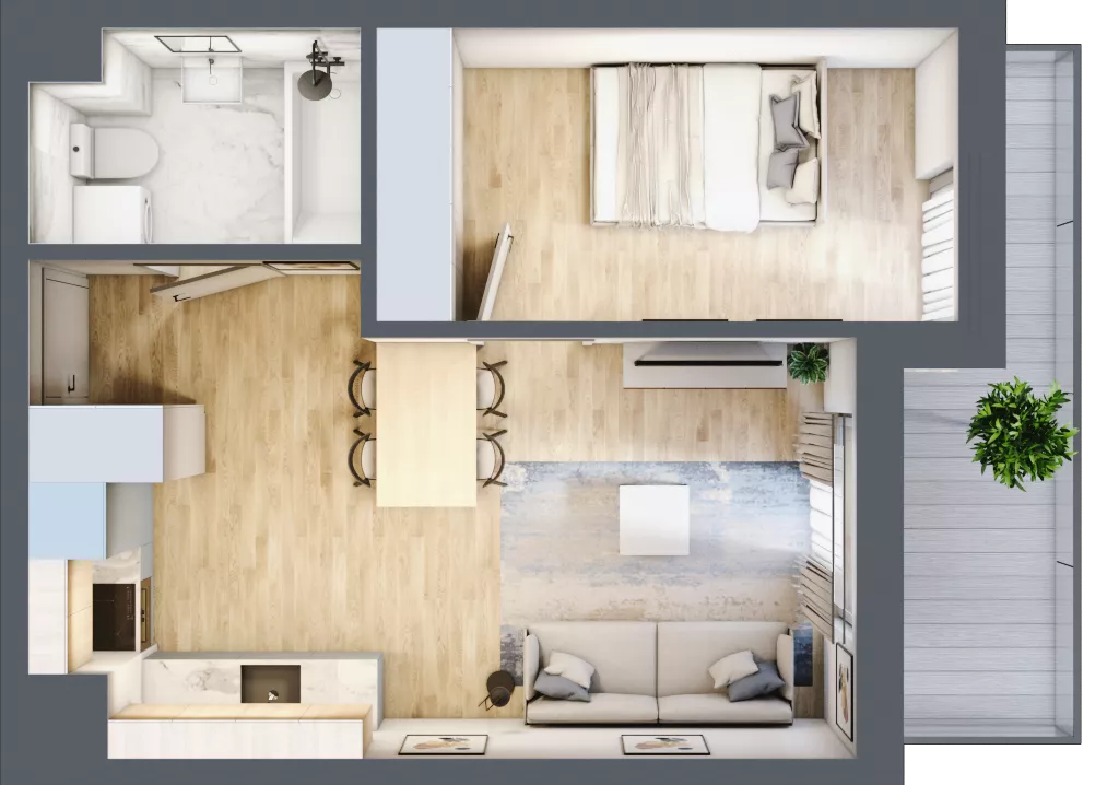 2 pokoje, mieszkanie 36,86 m², piętro 5, oferta nr E36, Ruczaj Korso III, Kraków, Dębniki, Ruczaj, ul. Doktora Jana Piltza 23