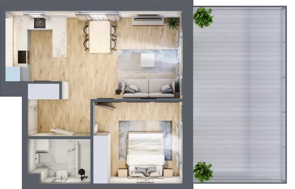 2 pokoje, mieszkanie 46,29 m², parter, oferta nr E48, Ruczaj Korso III, Kraków, Dębniki, Ruczaj, ul. Doktora Jana Piltza 23
