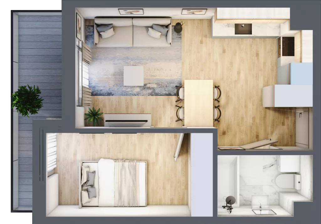 2 pokoje, mieszkanie 36,84 m², piętro 1, oferta nr E53, Ruczaj Korso III, Kraków, Dębniki, Ruczaj, ul. Doktora Jana Piltza 23