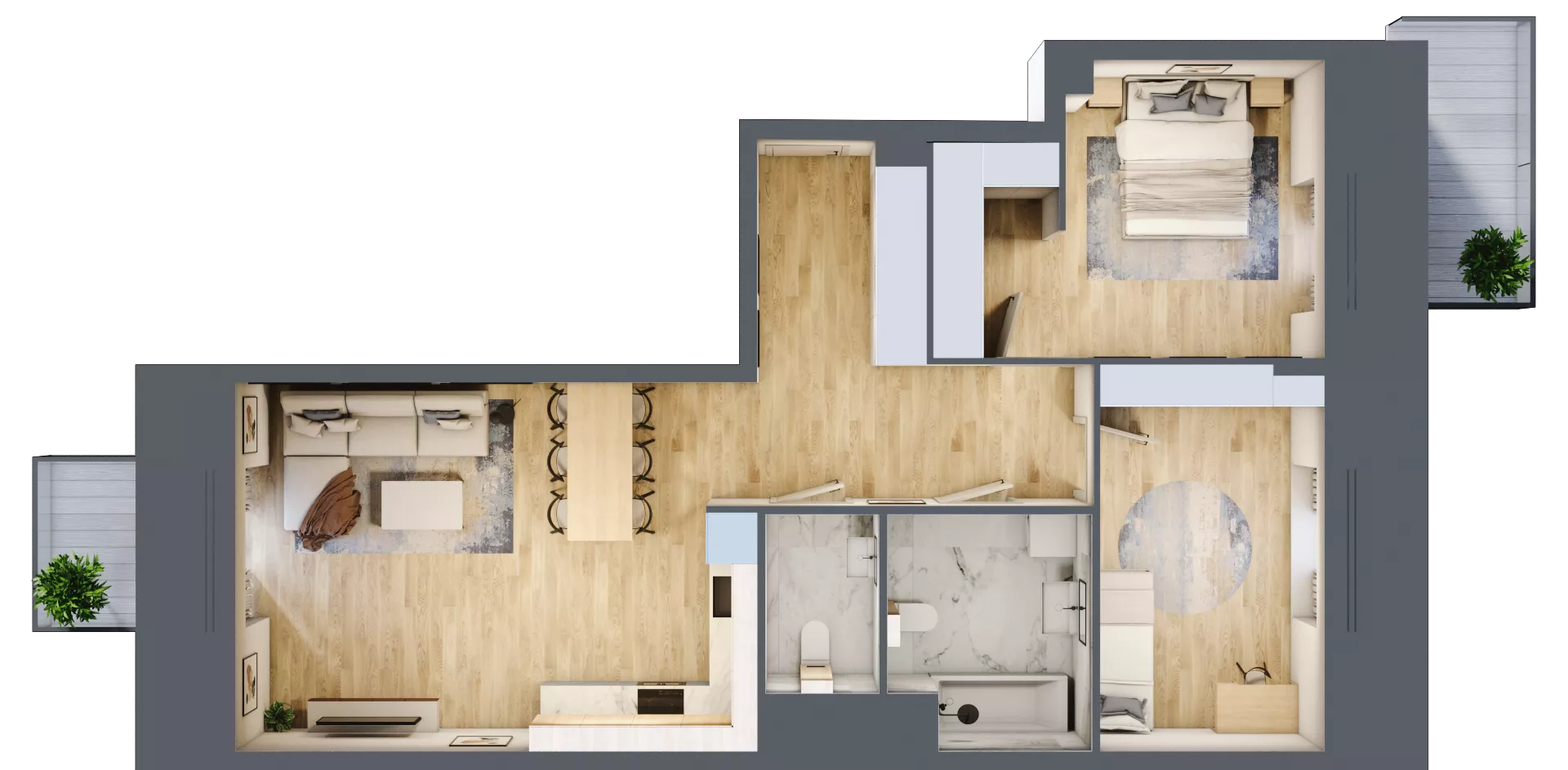 3 pokoje, mieszkanie 73,30 m², piętro 1, oferta nr E.2.1.01, Aroma Park Lofty, Warszawa, Białołęka, Henryków, ul. Dziatwy