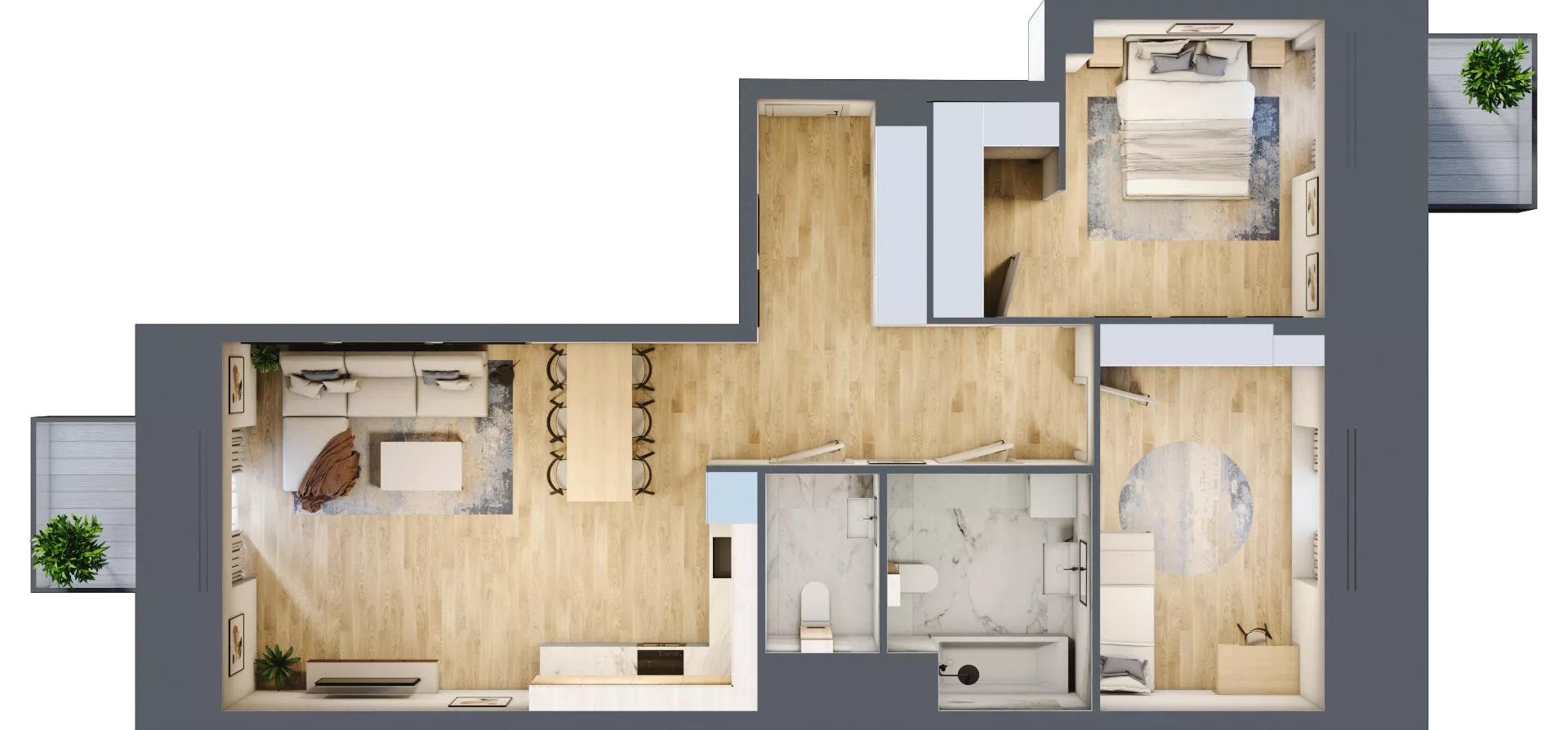 3 pokoje, mieszkanie 75,30 m², piętro 2, oferta nr E.2.2.01, Aroma Park Lofty, Warszawa, Białołęka, Henryków, ul. Dziatwy