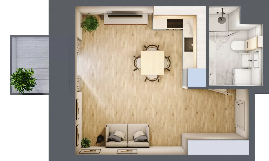 1 pokój, apartament 28,60 m², piętro 3, oferta nr E.1.3.03, Aroma Park Lofty, Warszawa, Białołęka, Henryków, ul. Dziatwy