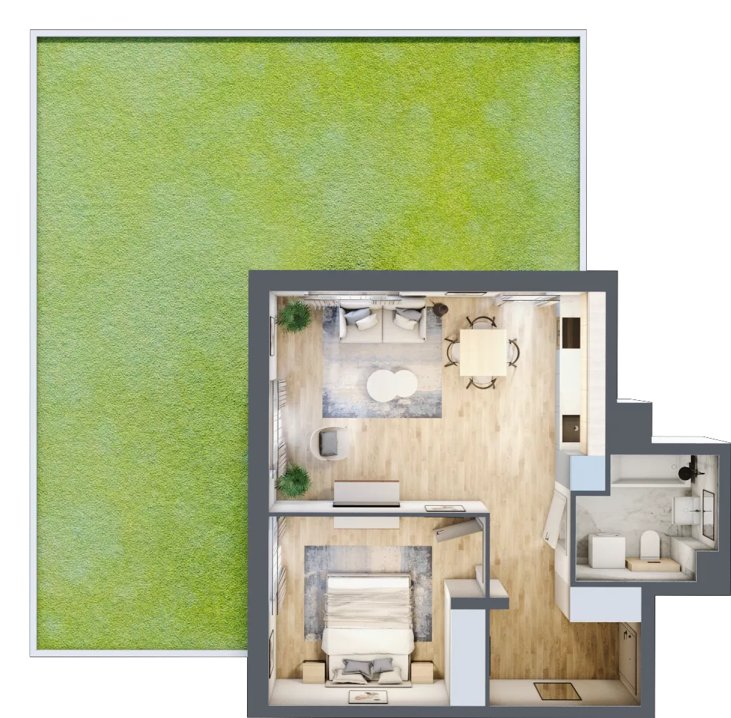 2 pokoje, mieszkanie 46,06 m², parter, oferta nr BA0004, Talarowa Park, Warszawa, Białołęka, Tarchomin, ul. Talarowa