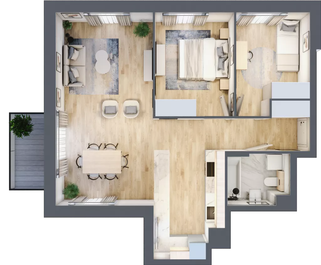 3 pokoje, mieszkanie 67,13 m², piętro 1, oferta nr BA0101, Talarowa Park, Warszawa, Białołęka, Tarchomin, ul. Talarowa