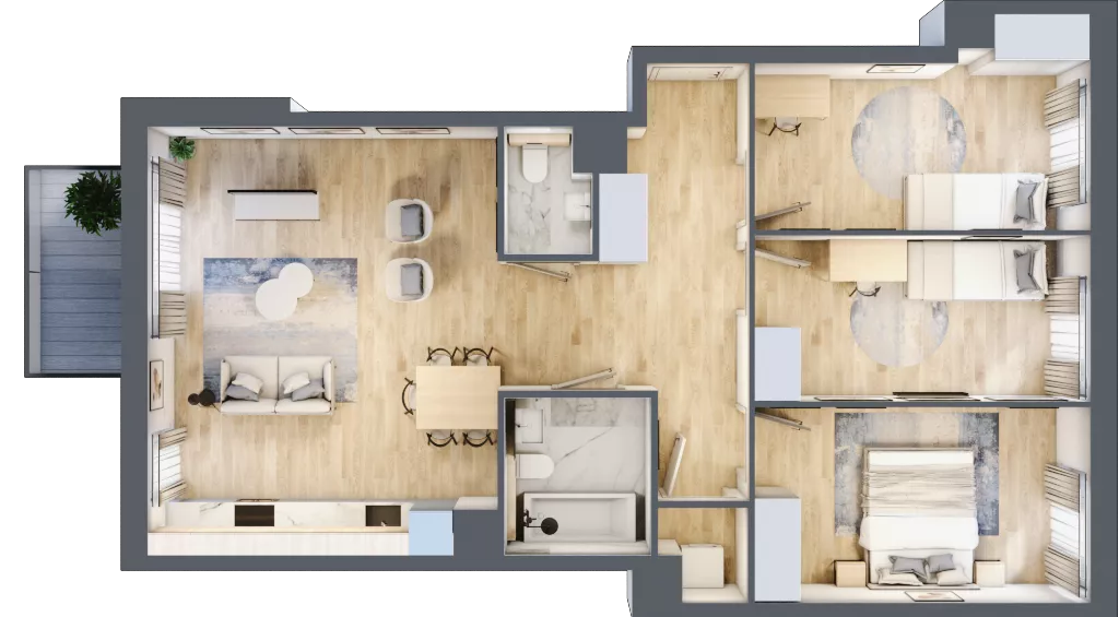 5 pokoi, mieszkanie 106,40 m², piętro 3, oferta nr BB0302, Talarowa Park, Warszawa, Białołęka, Tarchomin, ul. Talarowa