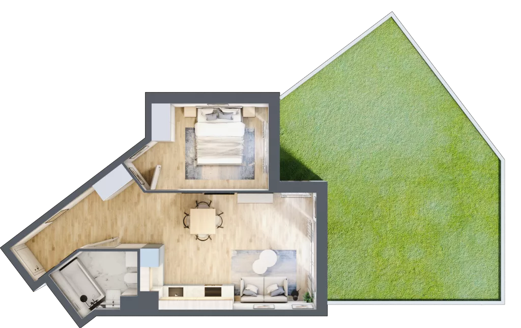 2 pokoje, mieszkanie 44,89 m², parter, oferta nr CA0006, Talarowa Park, Warszawa, Białołęka, Tarchomin, ul. Talarowa