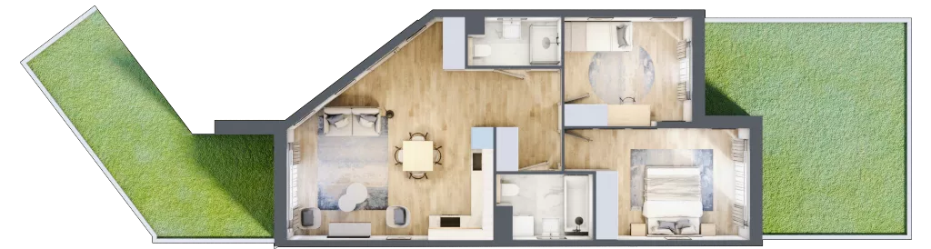 3 pokoje, mieszkanie 65,55 m², parter, oferta nr CA0007, Talarowa Park, Warszawa, Białołęka, Tarchomin, ul. Talarowa