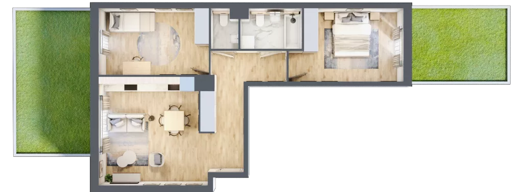 3 pokoje, mieszkanie 63,08 m², parter, oferta nr CB0001, Talarowa Park, Warszawa, Białołęka, Tarchomin, ul. Talarowa