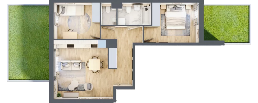 3 pokoje, mieszkanie 57,46 m², parter, oferta nr CC0002, Talarowa Park, Warszawa, Białołęka, Tarchomin, ul. Talarowa