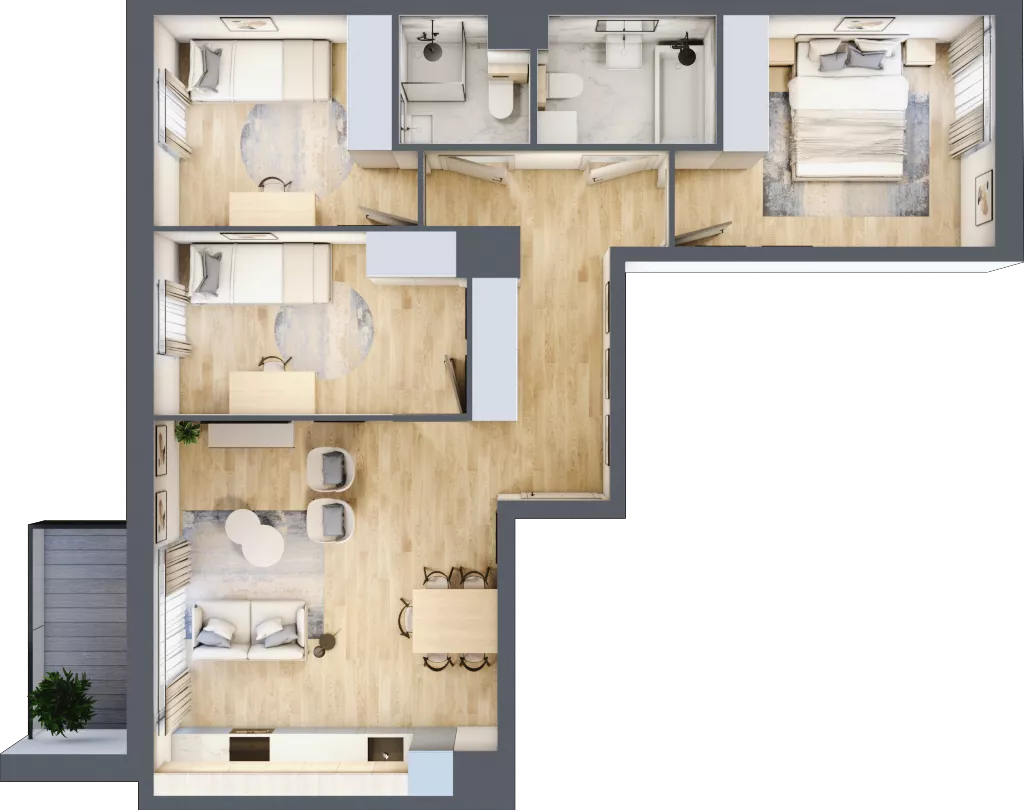 4 pokoje, mieszkanie 70,41 m², piętro 3, oferta nr CD0302, Talarowa Park, Warszawa, Białołęka, Tarchomin, ul. Talarowa