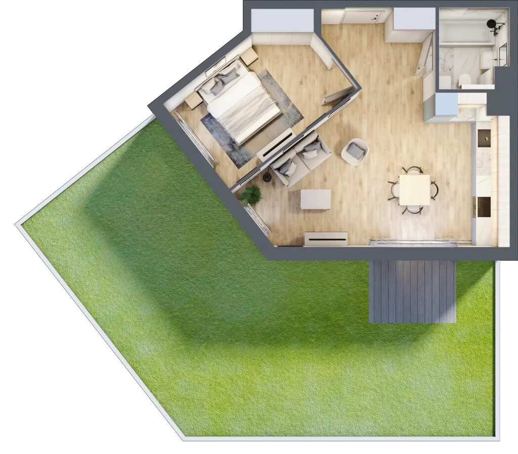 2 pokoje, mieszkanie 47,70 m², parter, oferta nr DC0004, Talarowa Park II, Warszawa, Białołęka, Tarchomin, ul. Talarowa