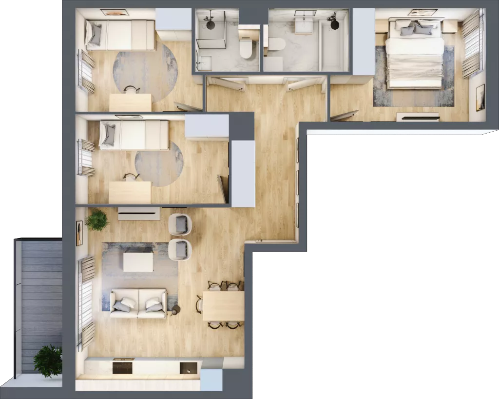 4 pokoje, mieszkanie 70,33 m², piętro 2, oferta nr DC0202, Talarowa Park II, Warszawa, Białołęka, Tarchomin, ul. Talarowa