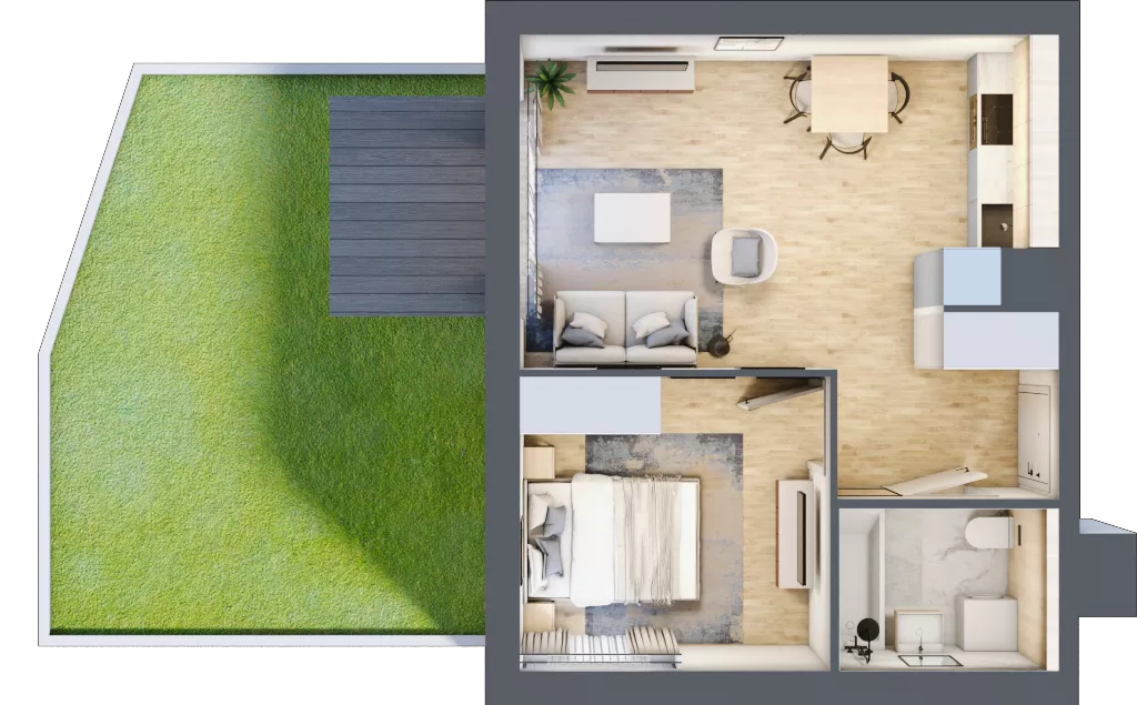 2 pokoje, mieszkanie 36,50 m², parter, oferta nr DC0001, Talarowa Park II, Warszawa, Białołęka, Tarchomin, ul. Talarowa
