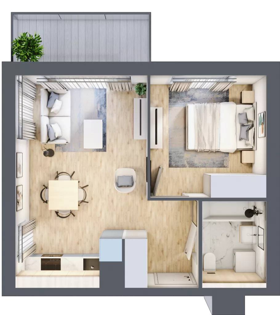 2 pokoje, mieszkanie 36,43 m², piętro 3, oferta nr DA0301, Talarowa Park II, Warszawa, Białołęka, Tarchomin, ul. Talarowa