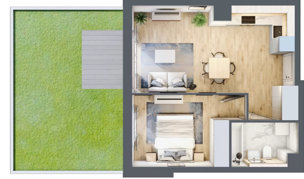 2 pokoje, mieszkanie 39,29 m², parter, oferta nr DC0003, Talarowa Park II, Warszawa, Białołęka, Tarchomin, ul. Talarowa