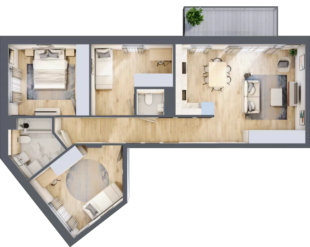 4 pokoje, mieszkanie 75,32 m², piętro 3, oferta nr EB0307, Talarowa Park II, Warszawa, Białołęka, Tarchomin, ul. Talarowa