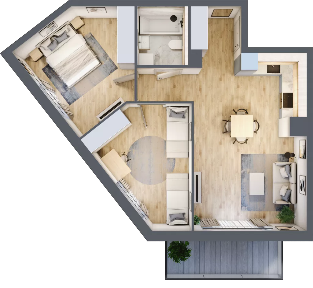 3 pokoje, mieszkanie 61,11 m², piętro 1, oferta nr EB0106, Talarowa Park II, Warszawa, Białołęka, Tarchomin, ul. Talarowa