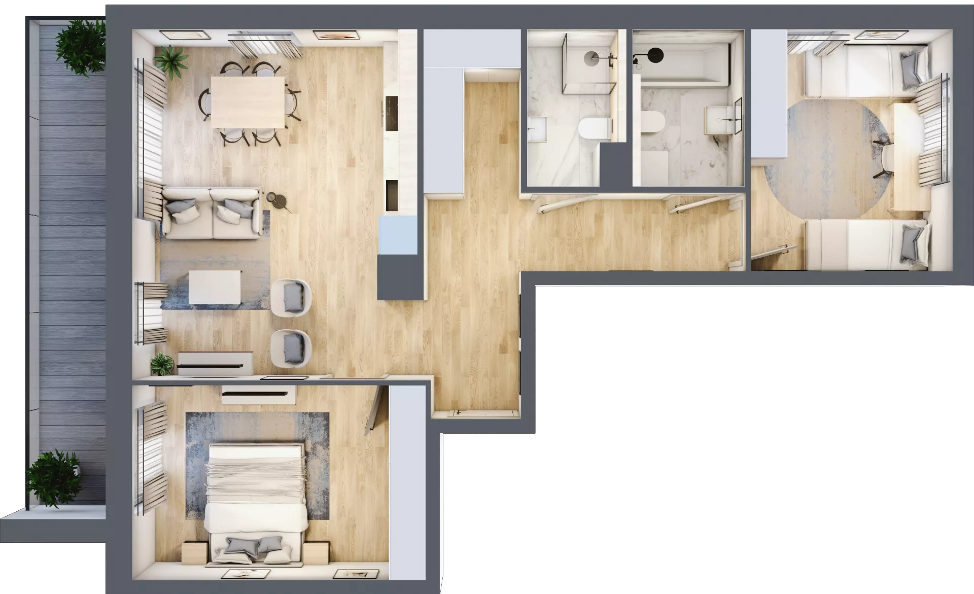 3 pokoje, mieszkanie 71,87 m², piętro 2, oferta nr EA0202, Talarowa Park II, Warszawa, Białołęka, Tarchomin, ul. Talarowa