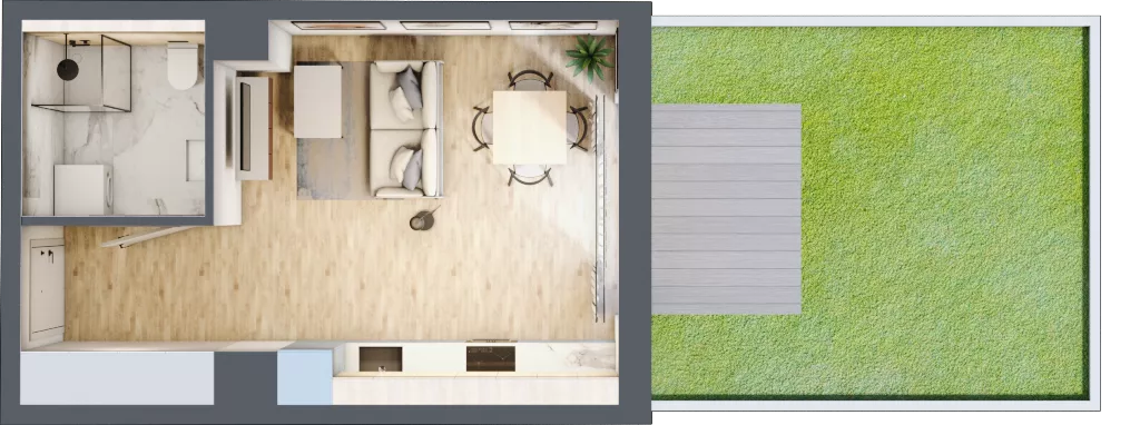 1 pokój, mieszkanie 26,74 m², parter, oferta nr EA0003, Talarowa Park II, Warszawa, Białołęka, Tarchomin, ul. Talarowa