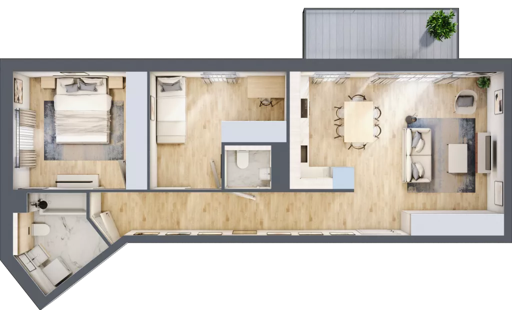 3 pokoje, mieszkanie 63,29 m², piętro 2, oferta nr EB0207, Talarowa Park II, Warszawa, Białołęka, Tarchomin, ul. Talarowa
