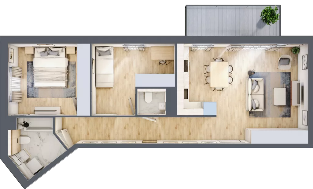 3 pokoje, mieszkanie 63,29 m², piętro 1, oferta nr EB0107, Talarowa Park II, Warszawa, Białołęka, Tarchomin, ul. Talarowa