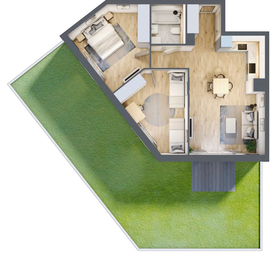 3 pokoje, mieszkanie 61,06 m², parter, oferta nr EB0006, Talarowa Park II, Warszawa, Białołęka, Tarchomin, ul. Talarowa