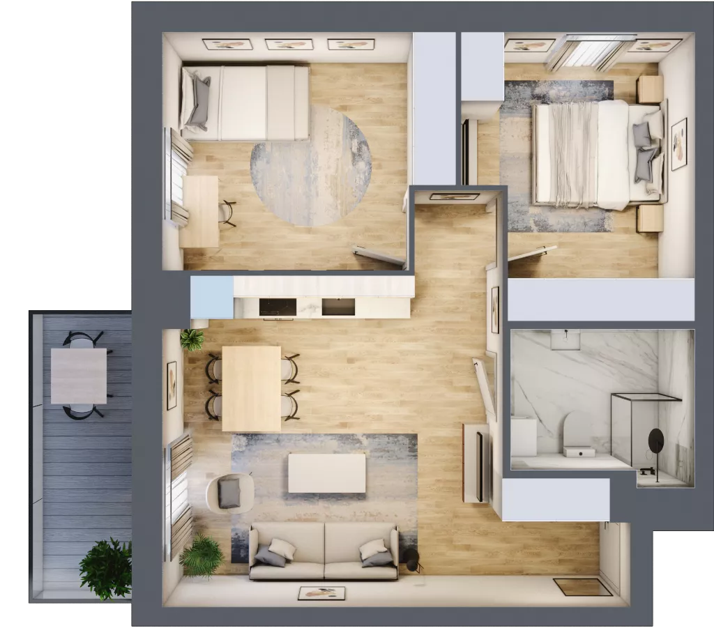 3 pokoje, mieszkanie 56,60 m², piętro 2, oferta nr 7, Ceramika, Bydgoszcz, Bartodzieje, ul. Fordońska 19