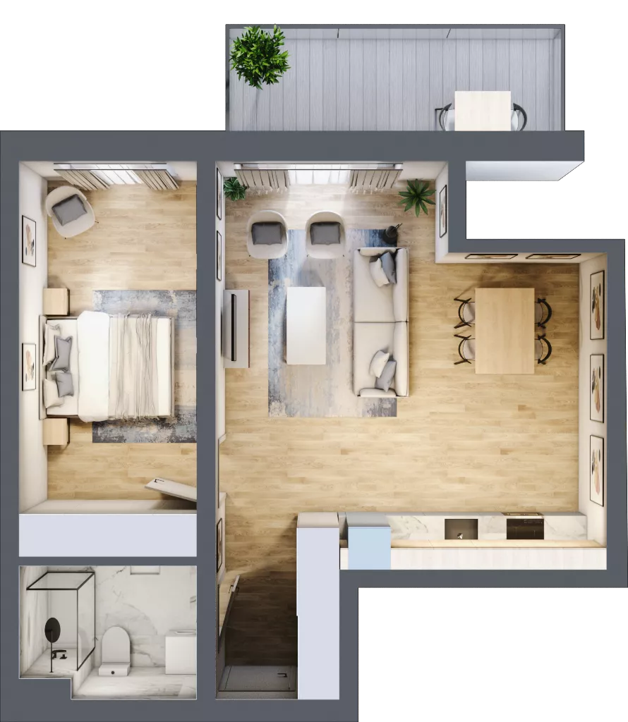 2 pokoje, mieszkanie 52,06 m², piętro 4, oferta nr 28, Ceramika, Bydgoszcz, Bartodzieje, ul. Fordońska 19