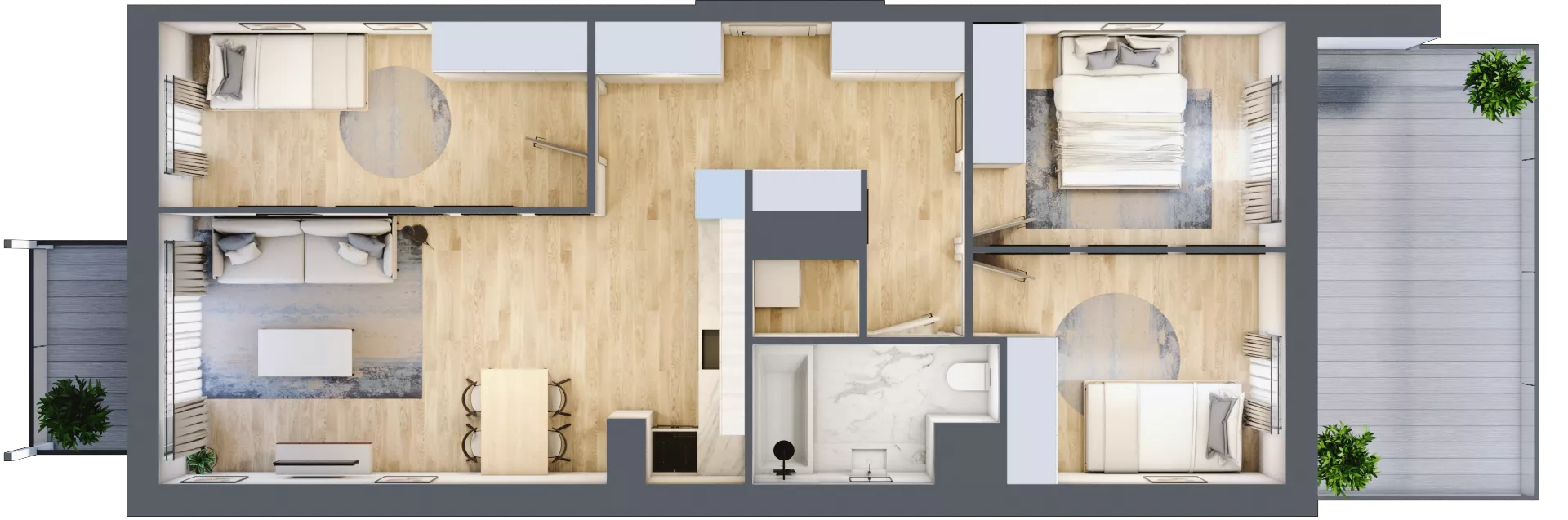 4 pokoje, mieszkanie 73,39 m², piętro 4, oferta nr I-A57, Industria II, Bydgoszcz, Bocianowo, ul. Rycerska 22