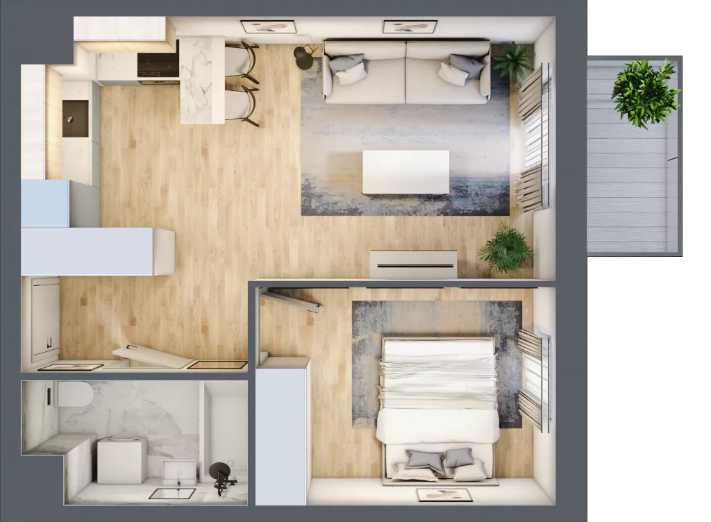 2 pokoje, mieszkanie 39,30 m², piętro 5, oferta nr I-A68, Industria II, Bydgoszcz, Bocianowo, ul. Rycerska 22