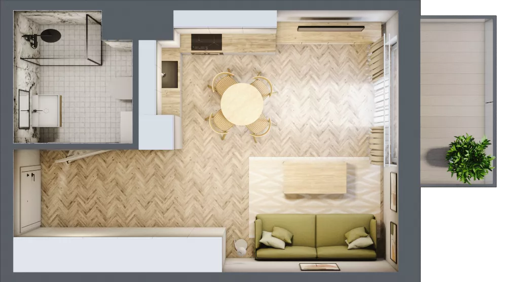 1 pokój, mieszkanie 28,66 m², piętro 3, oferta nr A58, Aleja Mickiewicza, Osielsko, ul. Aleja Mickiewicza 1
