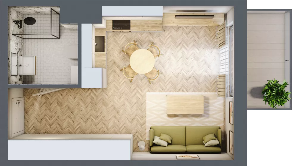 1 pokój, mieszkanie 28,66 m², piętro 2, oferta nr A43, Aleja Mickiewicza, Osielsko, ul. Aleja Mickiewicza 1