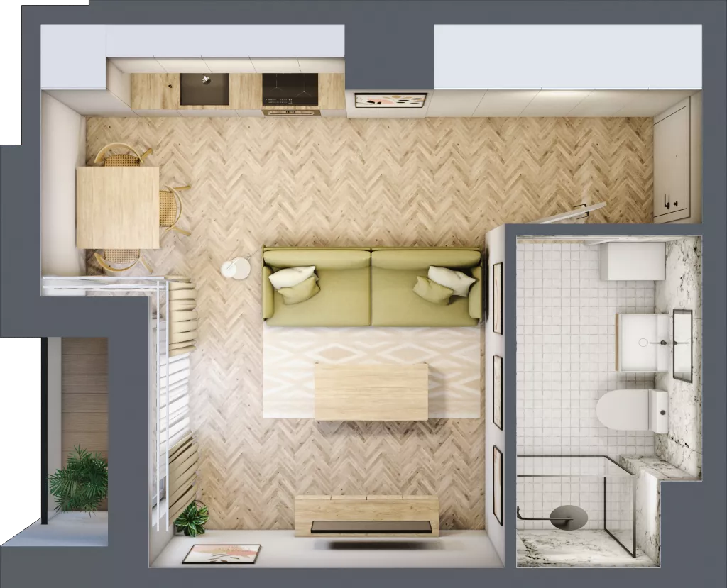 1 pokój, mieszkanie 26,71 m², piętro 2, oferta nr A37, Aleja Mickiewicza, Osielsko, ul. Aleja Mickiewicza 1